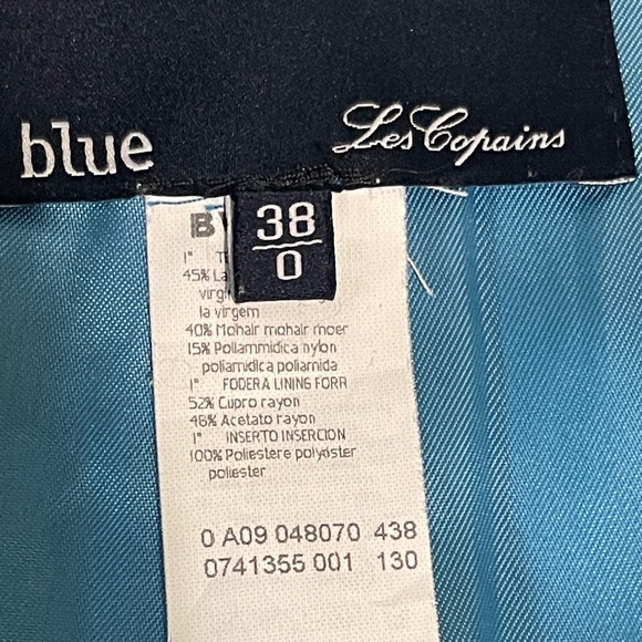 Blue Wool Winter Coat Size 0 Les Copains - Picture 11 of 12
